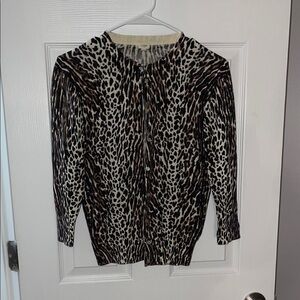 J. Crew Leopard Animal Print Cardigan